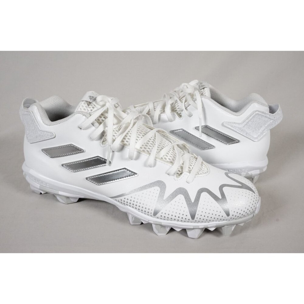 Adidas Mens US 13 Freak Spark GW3390 Football Cleats Metallic White NWOT